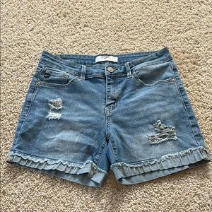 Denim Blue Distressed Women's Shorts